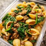 Ground Beef & Spinach Pasta Meal Prep Boxes
