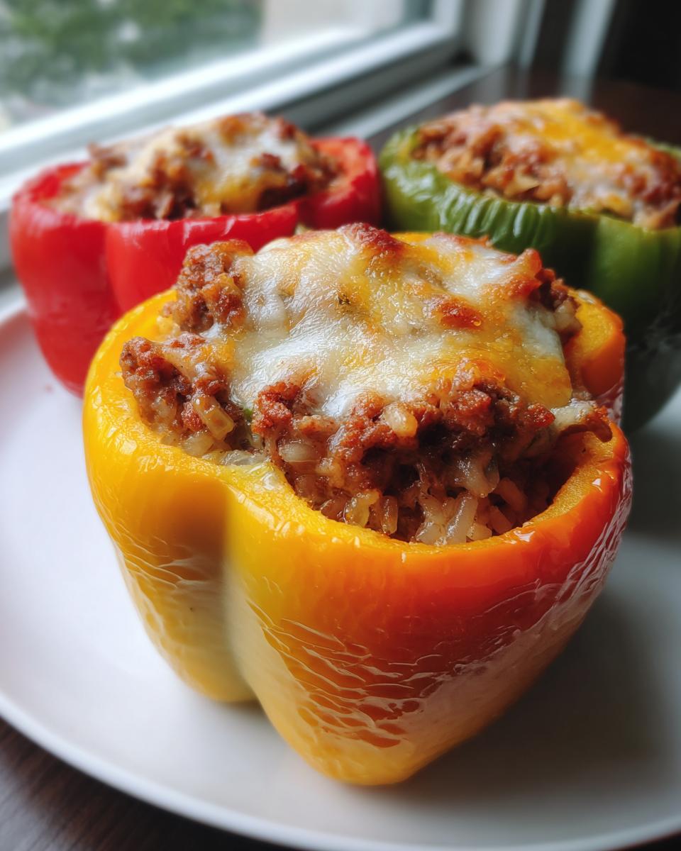 4-Ingredient Ground Beef Stuffed Peppers – Comfort Meal Idea 5 Ground Beef Stuffed Peppers – Warm Winter Dinner - detail 1