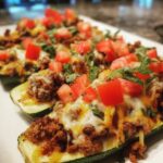 Ground Beef Stuffed Zucchini Meal Prep Boats