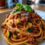 Healthy Ground Beef Pasta with Veggie Marinara