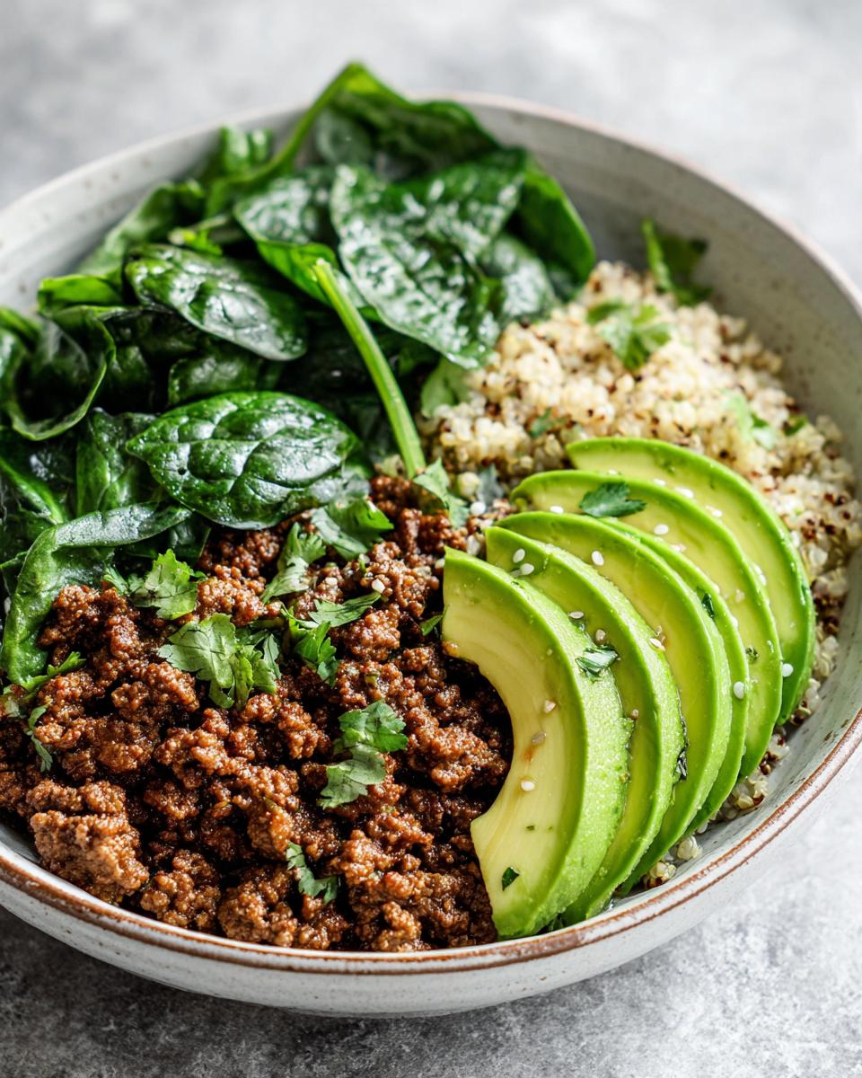 35g Protein Ground Beef Quinoa Bowl | Quick & Satisfying 7 High-Protein Ground Beef & Quinoa Bowl - detail 3