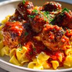 Italian Ground Beef Meatballs in Marinara – Cozy Pasta Night