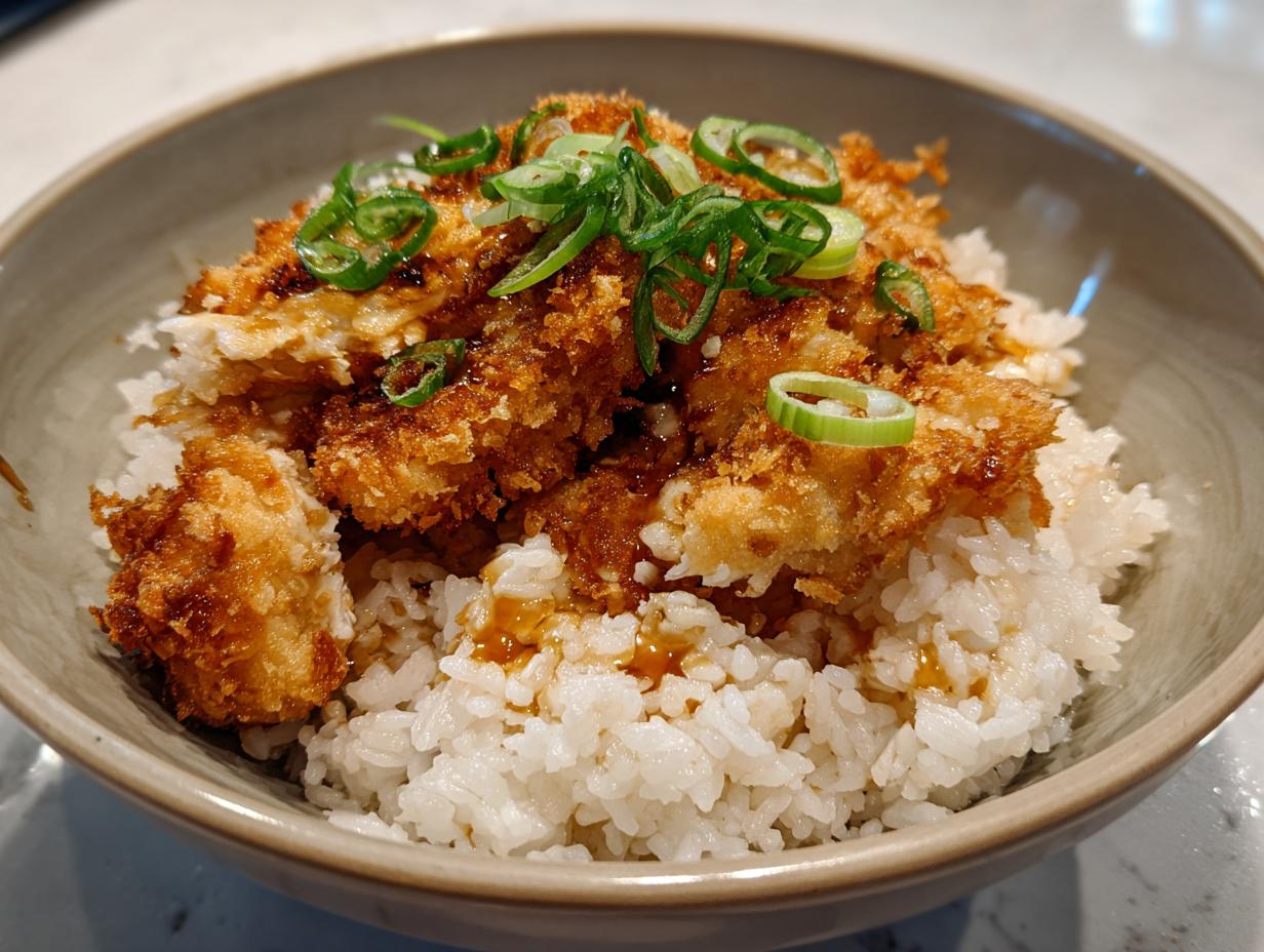 Japanese Katsu Bowl: 1 Quick, Delicious Meal 7 Japanese Katsu Bowl – Crispy Chicken Over Fluffy Rice - detail 3