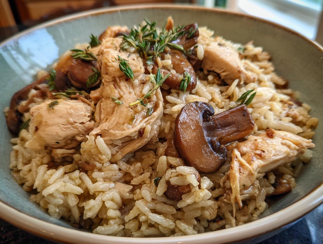 One Pot Chicken and Mushroom Rice - detail 3