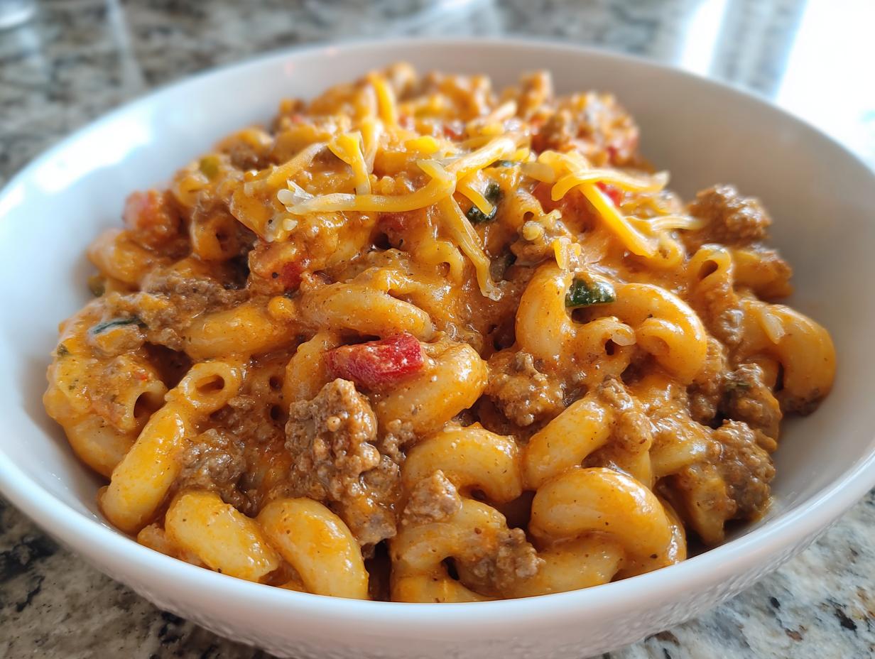 One Pot Creamy Beef Taco Pasta - detail 3