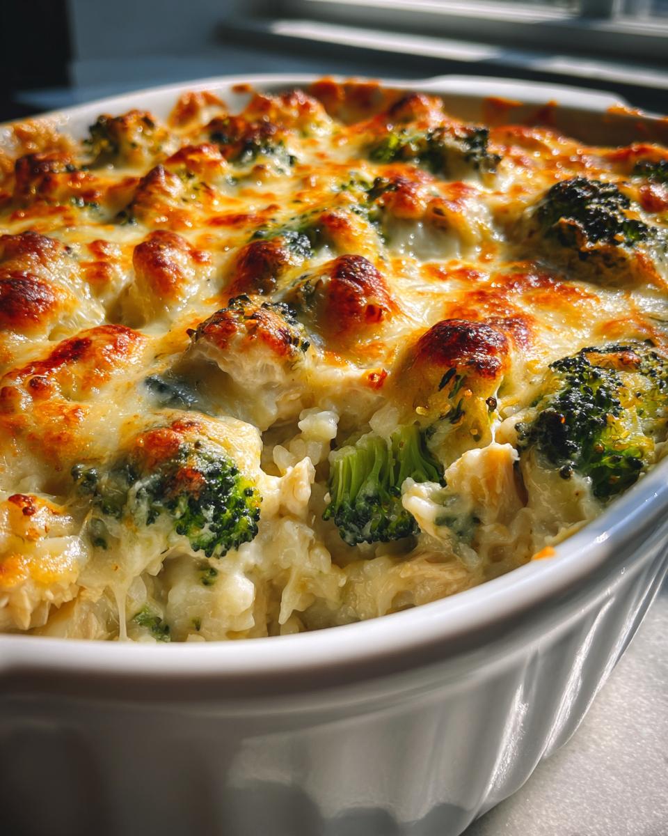 30-Min Quick Creamy Chicken Broccoli Rice Casserole Perfect!