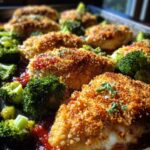 Sheet Pan Chicken Parmesan and Broccoli