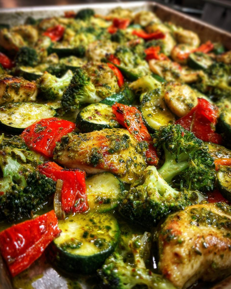 Sheet Pan Chicken Pesto and Veggies - detail 2