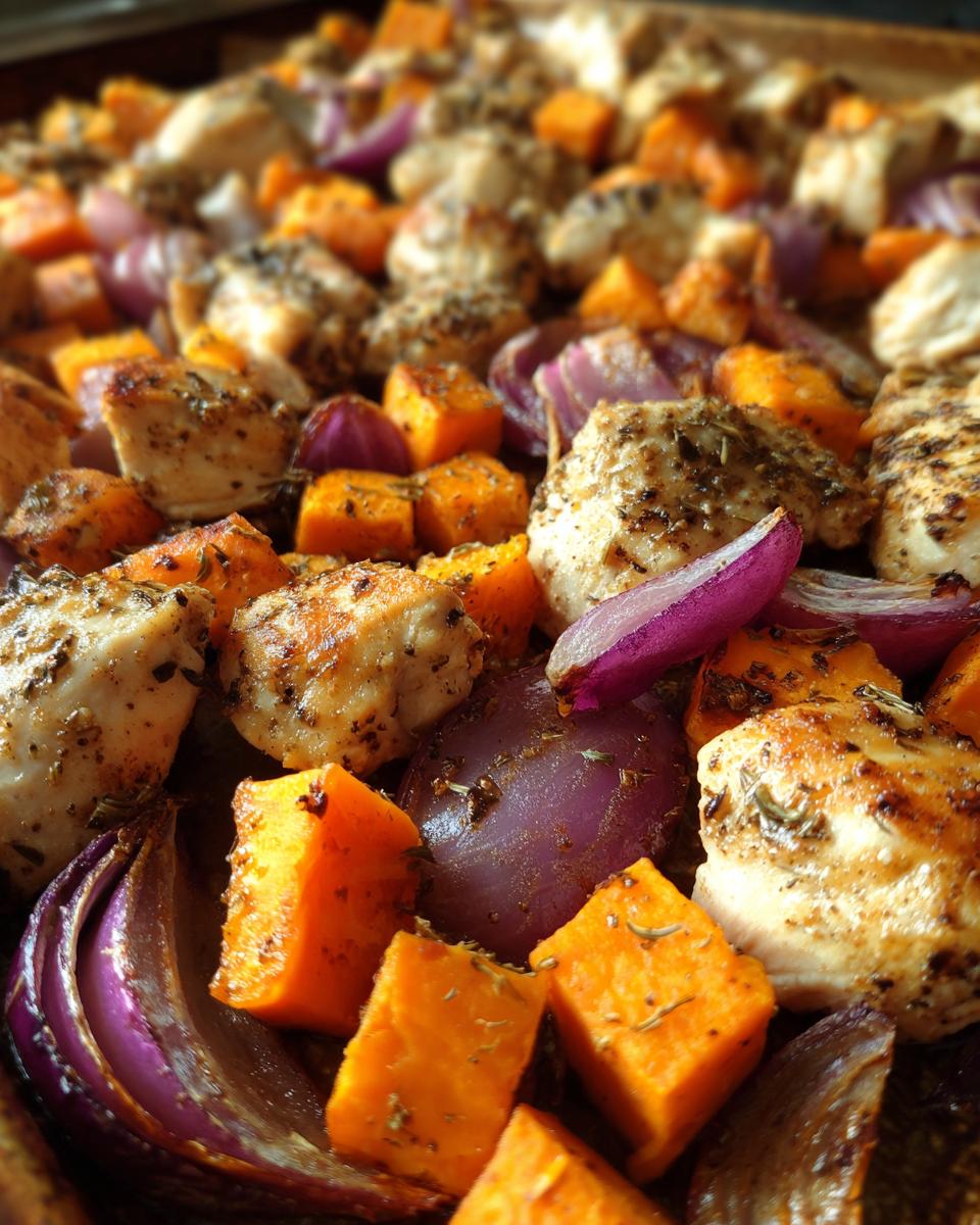 Amazing 1 Pan Chicken & Sweet Potato Dinner 5 Sheet Pan Chicken and Sweet Potato Dinner - detail 1