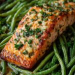 Sheet Pan Garlic Butter Salmon and Green Beans