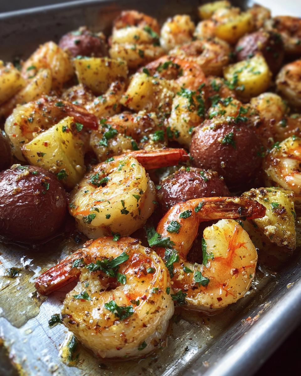 Sheet Pan Garlic Butter Shrimp and Potatoes - detail 1