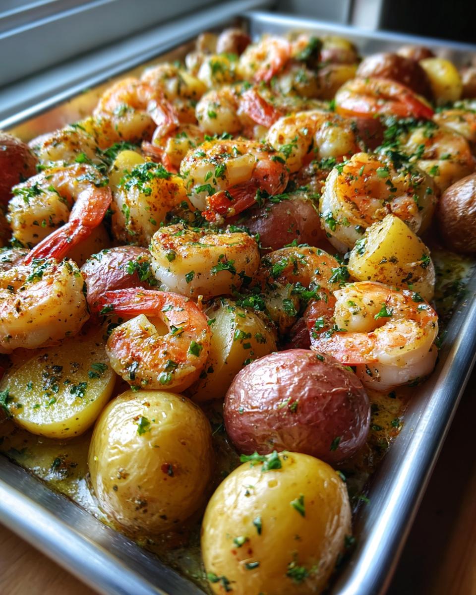 Sheet Pan Garlic Butter Shrimp and Potatoes - detail 2