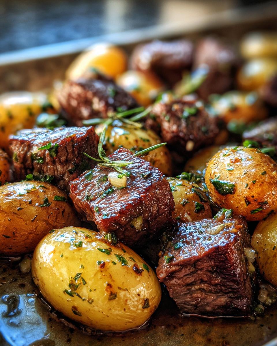 Sheet Pan Garlic Butter Steak Bites and Potatoes - detail 1