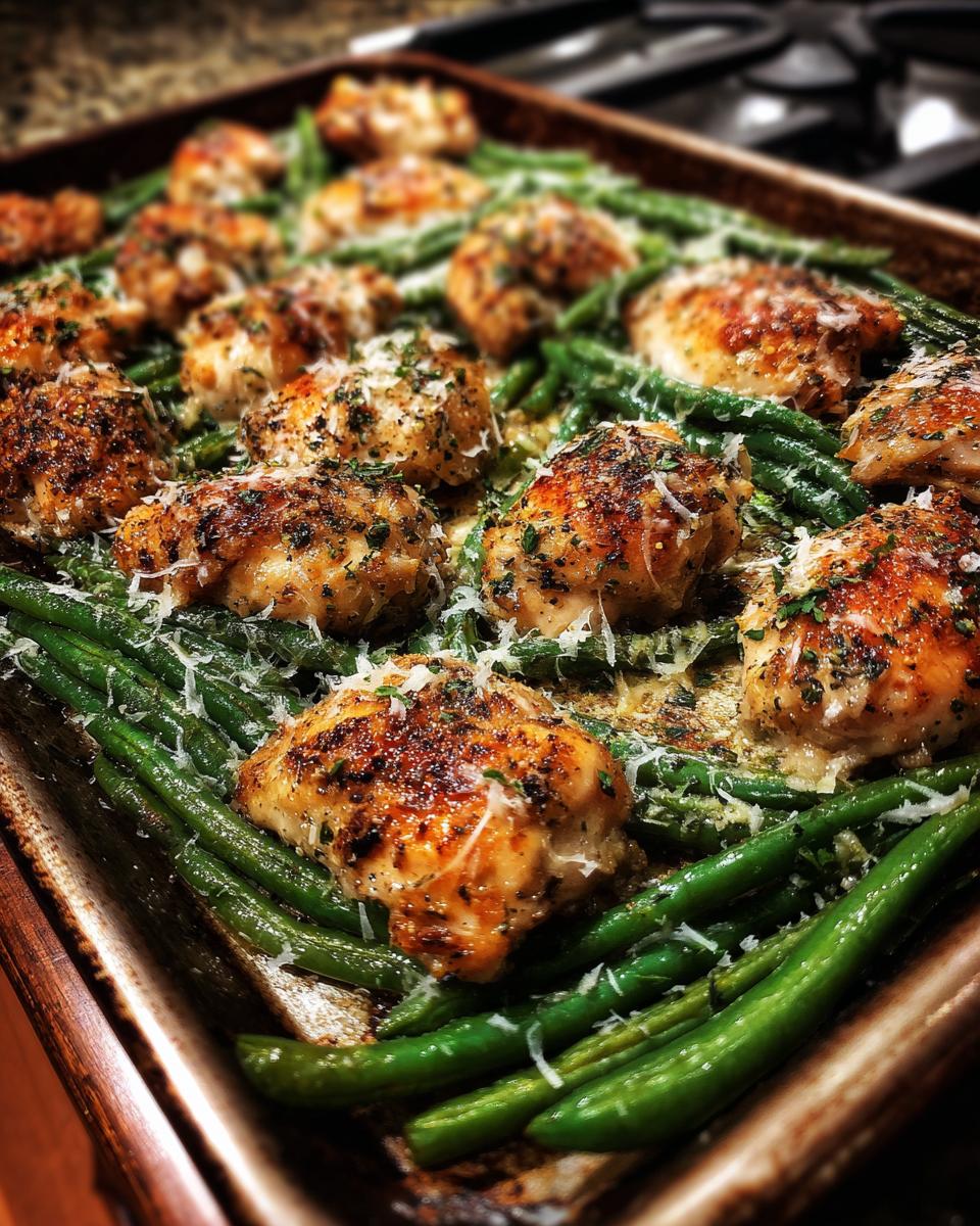 Sheet Pan Garlic Parmesan Chicken and Green Beans - detail 1