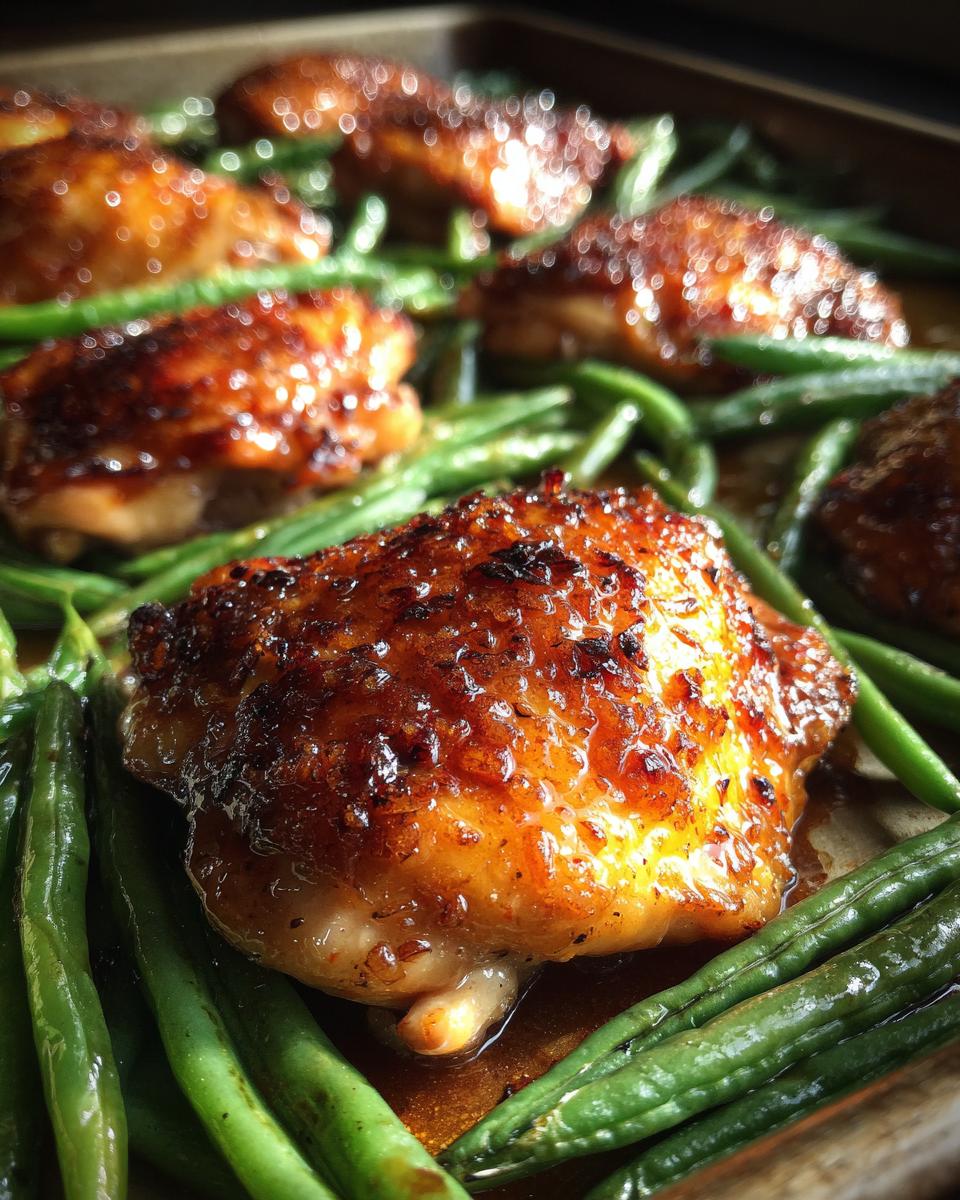 Sheet Pan Honey Garlic Chicken: 1 Pan Meal 5 Sheet Pan Honey Garlic Chicken Thighs and Green Beans - detail 1