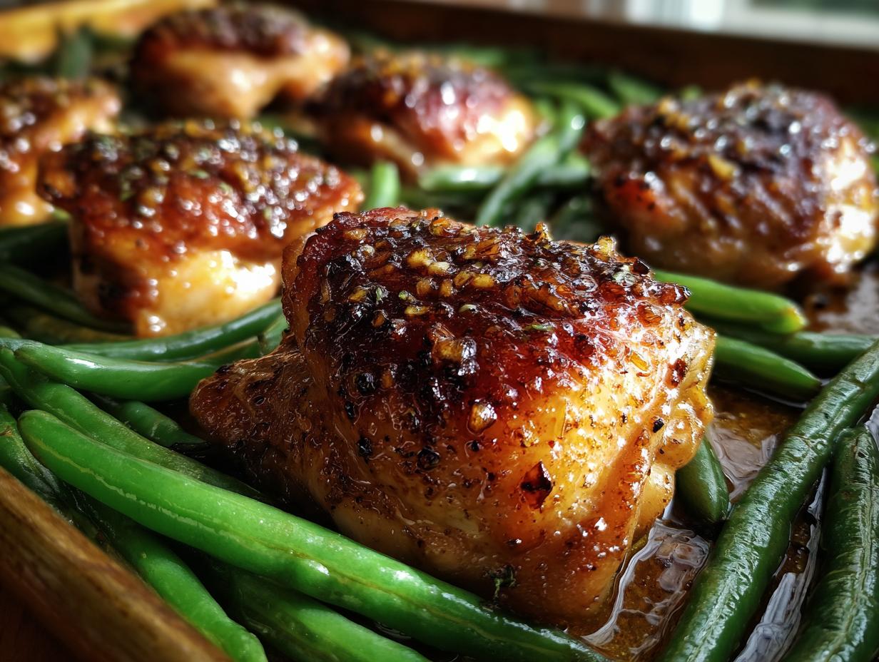 Sheet Pan Honey Garlic Chicken: 1 Pan Meal 7 Sheet Pan Honey Garlic Chicken Thighs and Green Beans - detail 3