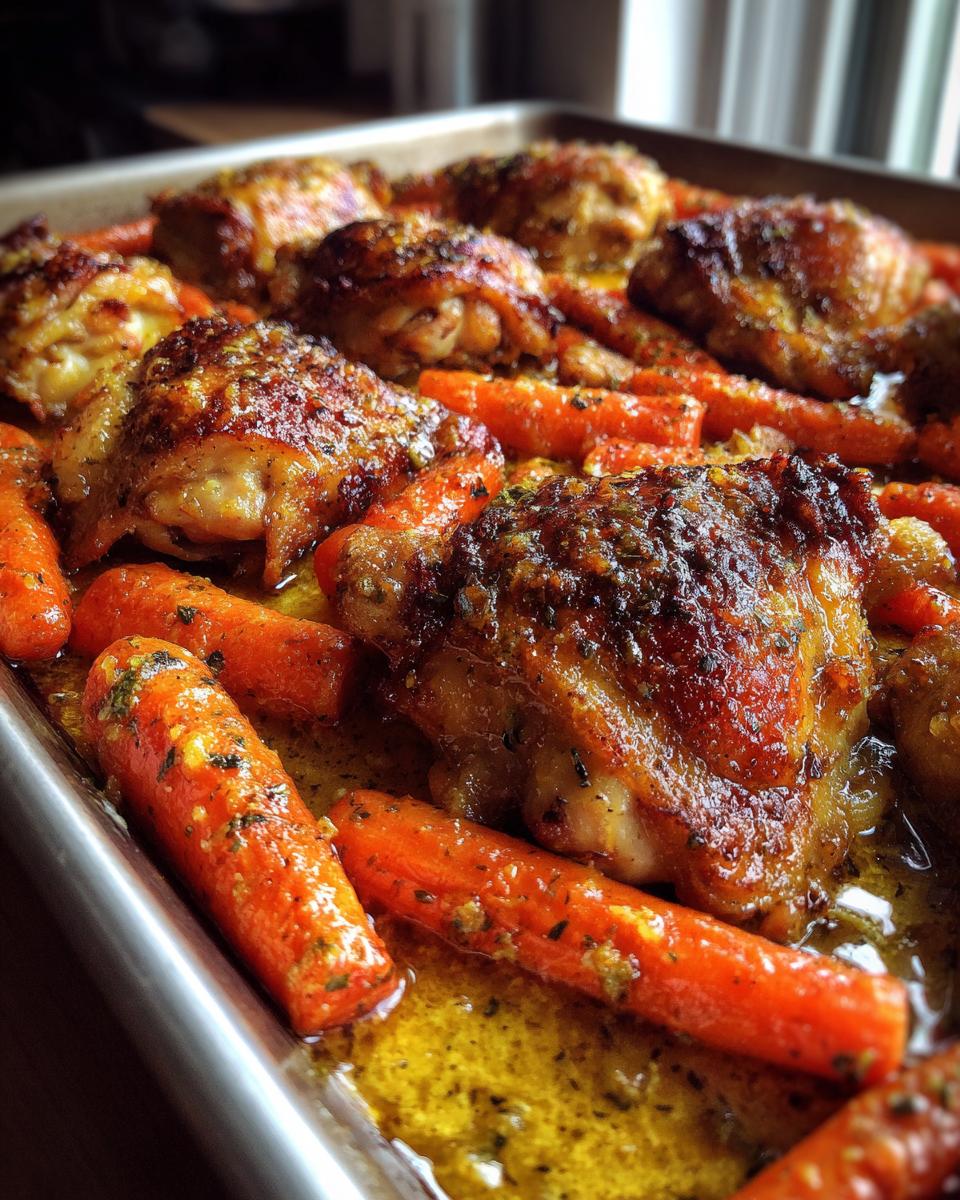 Sheet Pan Honey Mustard: 1 Amazing Dinner 5 Sheet Pan Honey Mustard Chicken and Carrots - detail 1