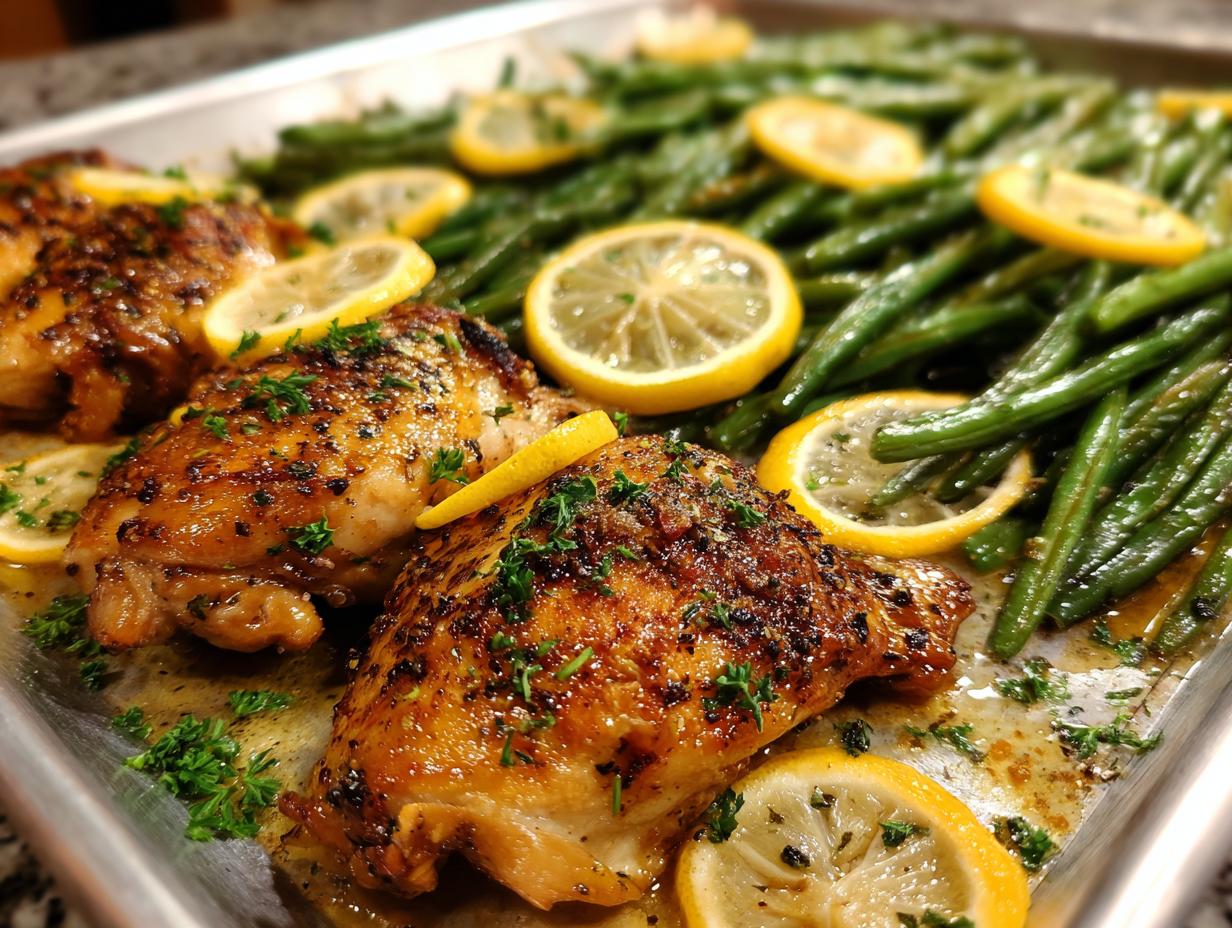 Sheet Pan Lemon Garlic Chicken and Green Beans - detail 2