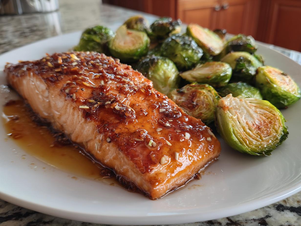 Sheet Pan Maple Glazed Salmon & Brussels: 1 Pan Dinner 7 Sheet Pan Maple Glazed Salmon and Brussels Sprouts - detail 3