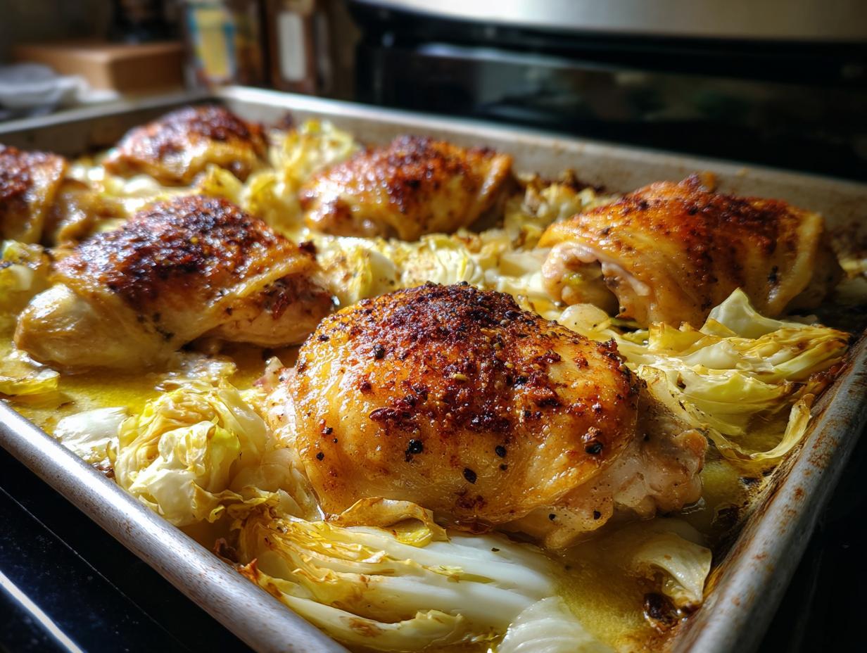 Flawless 4-Ingredient Sheet-Pan Roast Chicken & Cabbage! 7 Sheet-Pan Roast Chicken and Cabbage - detail 3