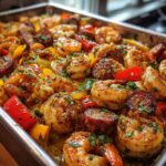 Sheet Pan Shrimp and Sausage Bake
