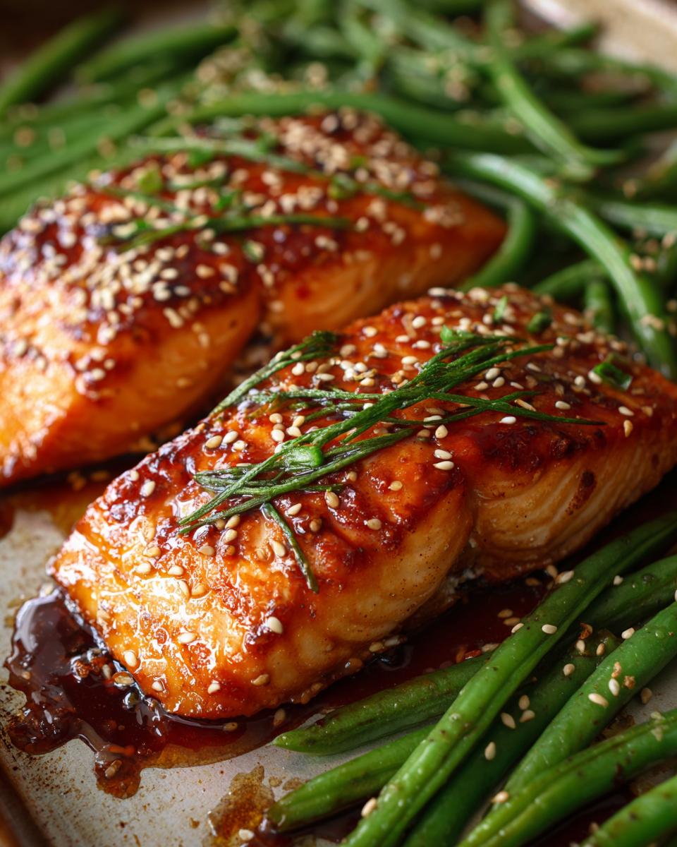 Sheet Pan Teriyaki Salmon and Green Beans - detail 1