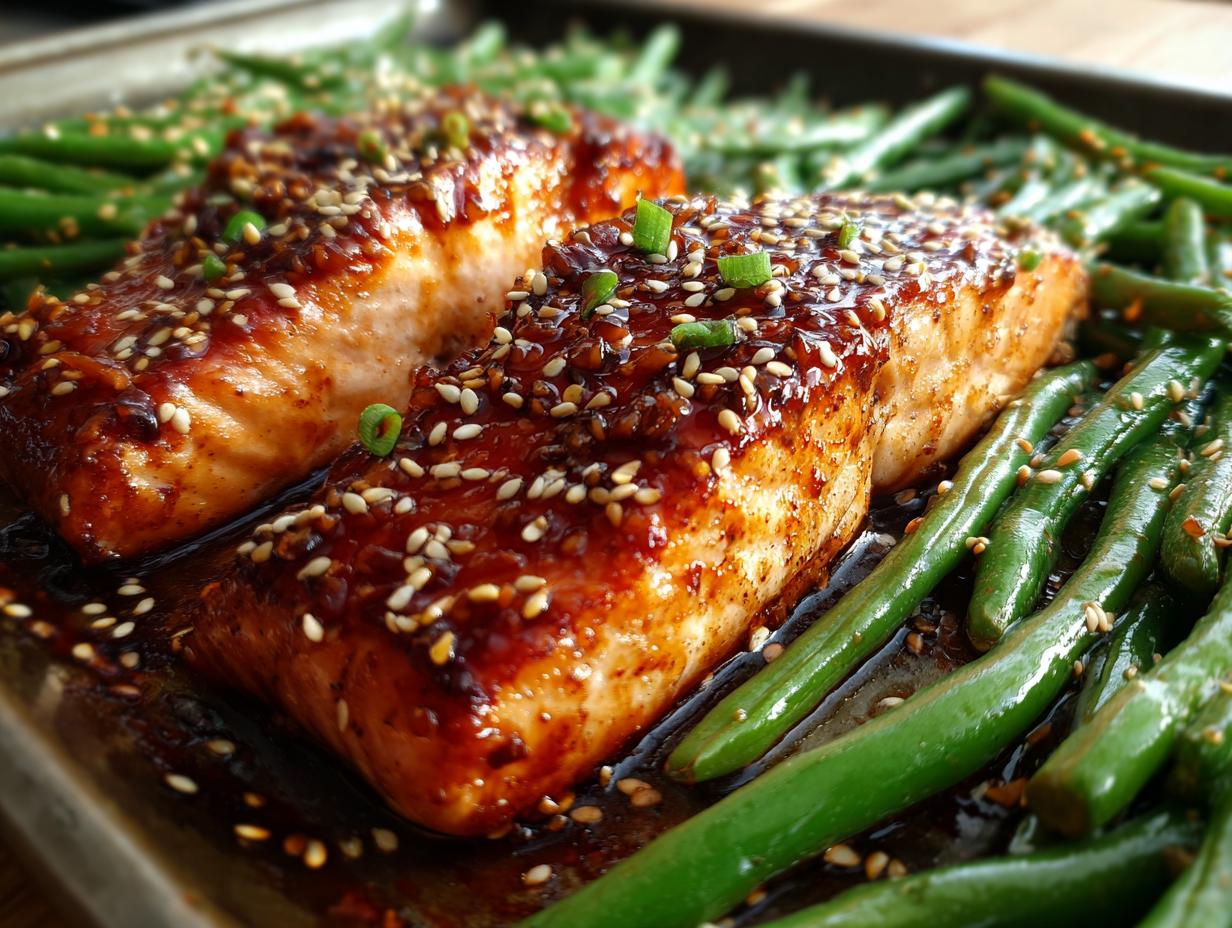 Sheet Pan Teriyaki Salmon and Green Beans - detail 3