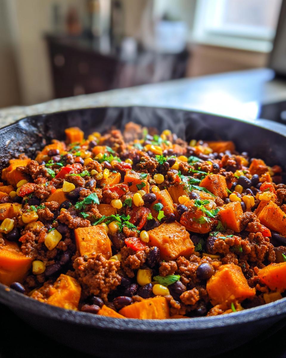 Southwest Ground Beef and Sweet Potato Skillet - detail 1