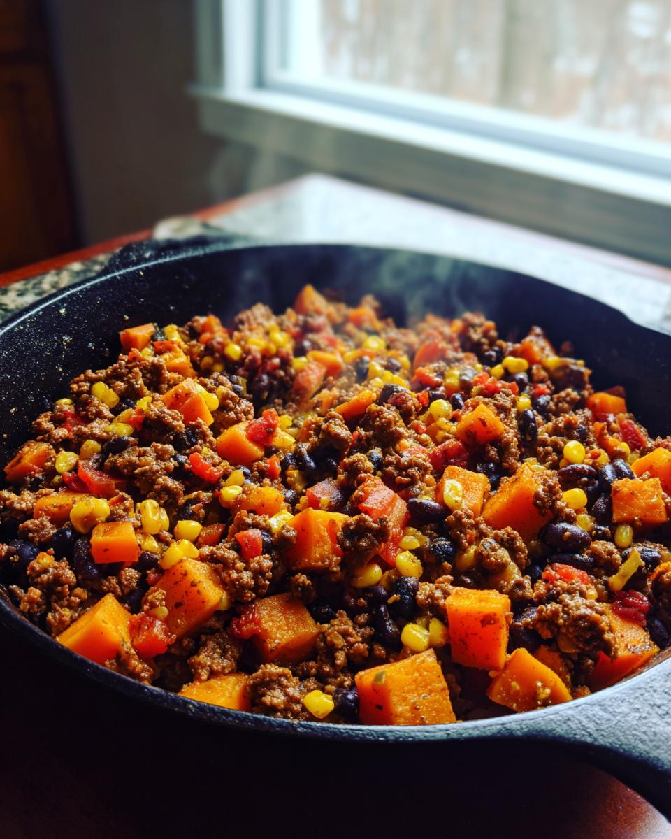 Southwest Ground Beef and Sweet Potato Skillet - detail 2