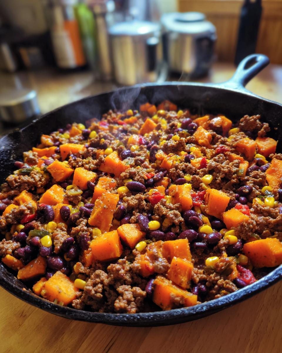 Southwest Ground Beef and Sweet Potato Skillet - detail 3